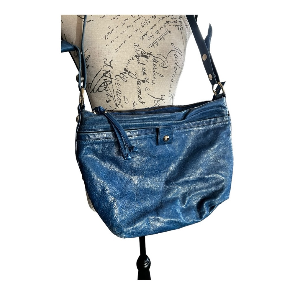 Tre Vero Vintage Shoulder Bag, Blue With Floral I… - image 6